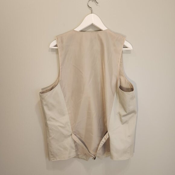 Structure Mens Vest Tan Business Casual Neutral Retro Suit Layer - Size XL - Picture 2 of 8